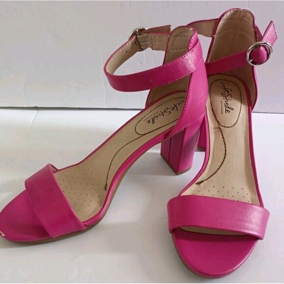 LIFE STRIDE Ankle Strap Sandals Averly Size 8.5 Pink Women's High Heel Shoes - Picture 1 of 11